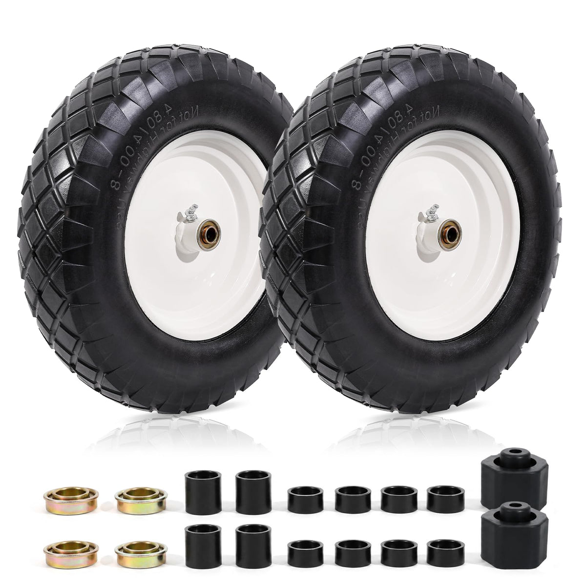 4.80/4.00-8" Flat Free Wheelbarrow Tire and Wheel E56917