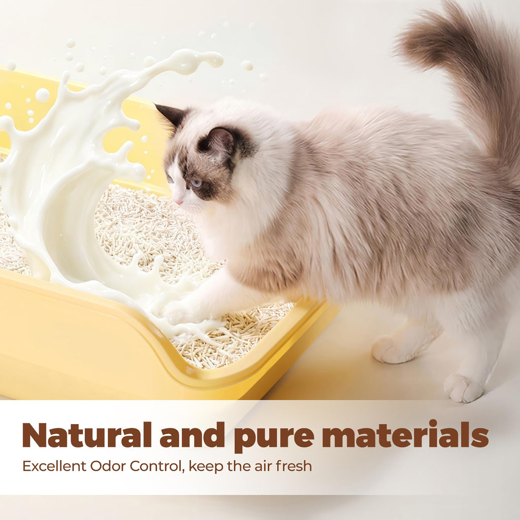 Tofu Cat Litter, Non-Stick, Odor Control, Flushable, Clumping, 99.9% Dust-Free, 5.5lb × 3 Bags U43399