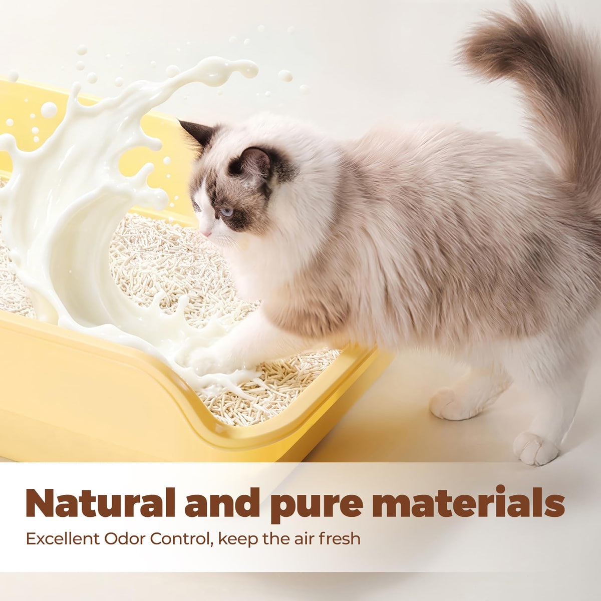 Tofu Cat Litter, Non-Stick, Odor Control, Flushable, Clumping, 99.9% Dust-Free, 5.5lb × 3 Bags U43399