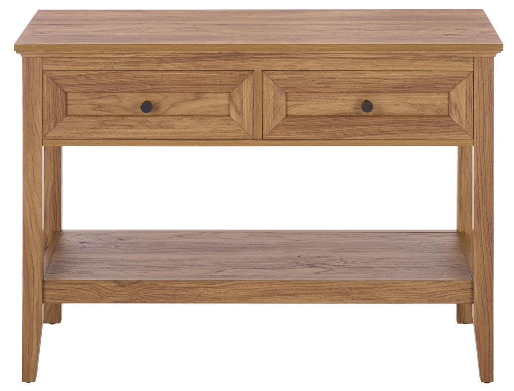 Oak 2-Drawer Console Table with Shelf Storage I21153