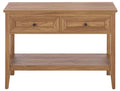 Oak 2-Drawer Console Table with Shelf Storage I21153