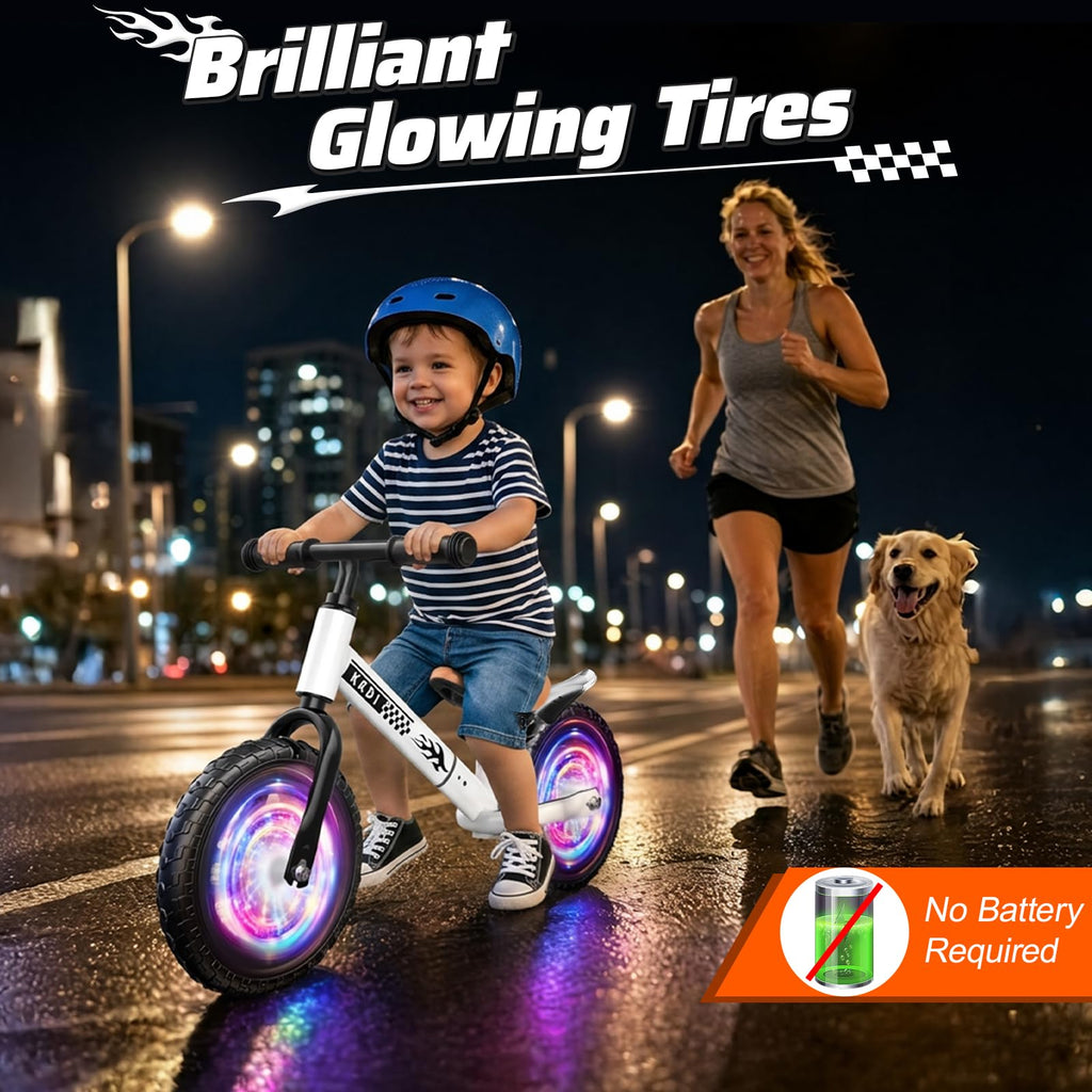Adjustable Toddler Balance Bike with Fender and LED Tires L120906