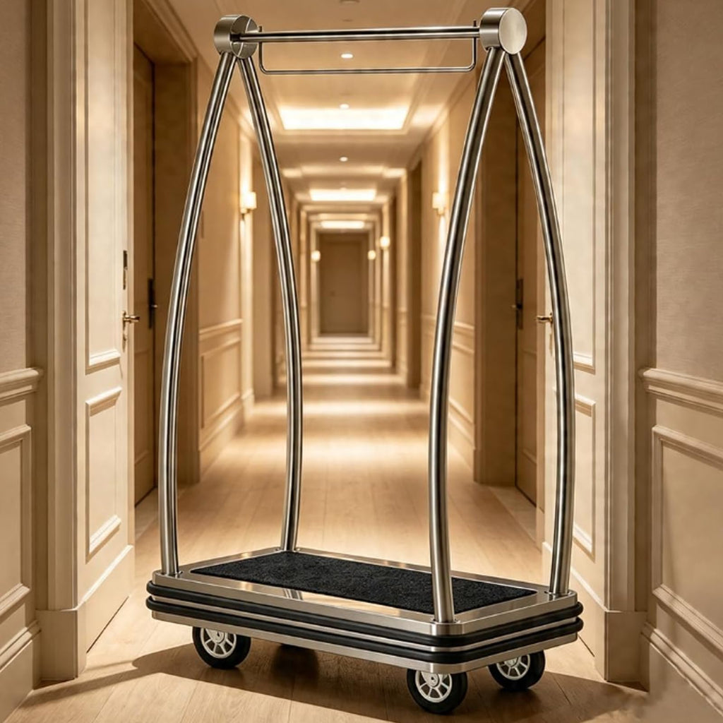Stainless Steel Baggage Trolley with Wheels E9175