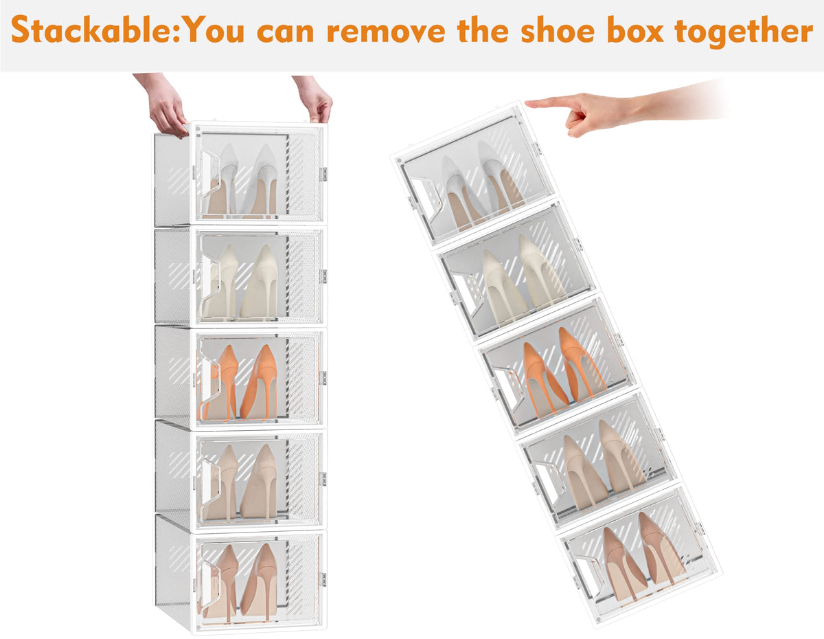 XL Clear Stackable Shoe Storage Boxes R876