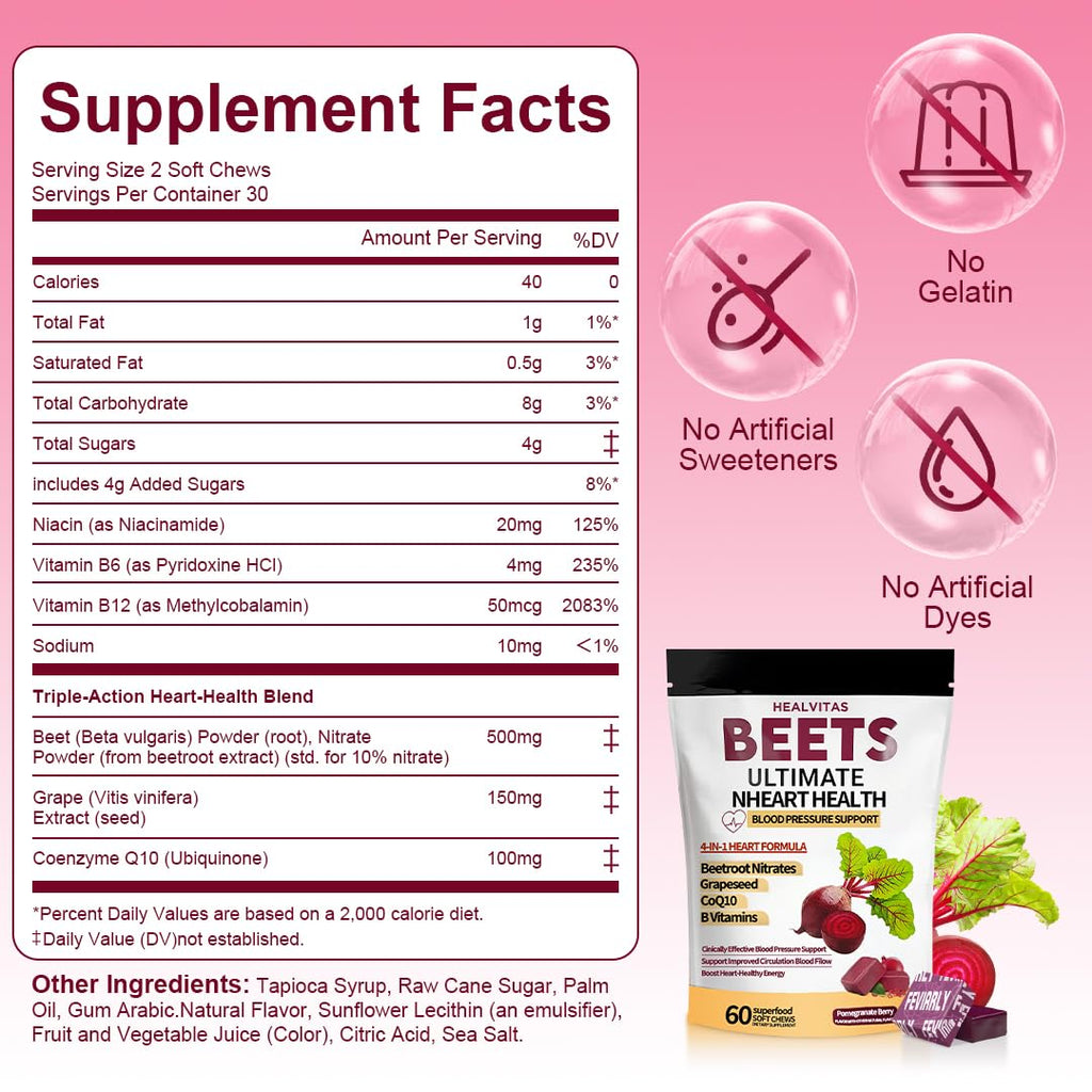 Beets Soft Chews 60ct W485