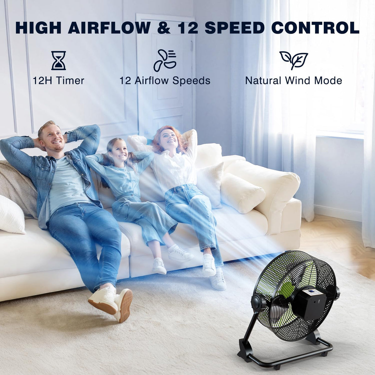 10 Inch Portable Rechargeable Floor Fan J281226