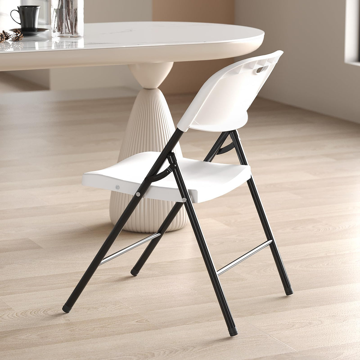Heavy Duty Plastic Folding Chair with Reinforced Steel Frame V733