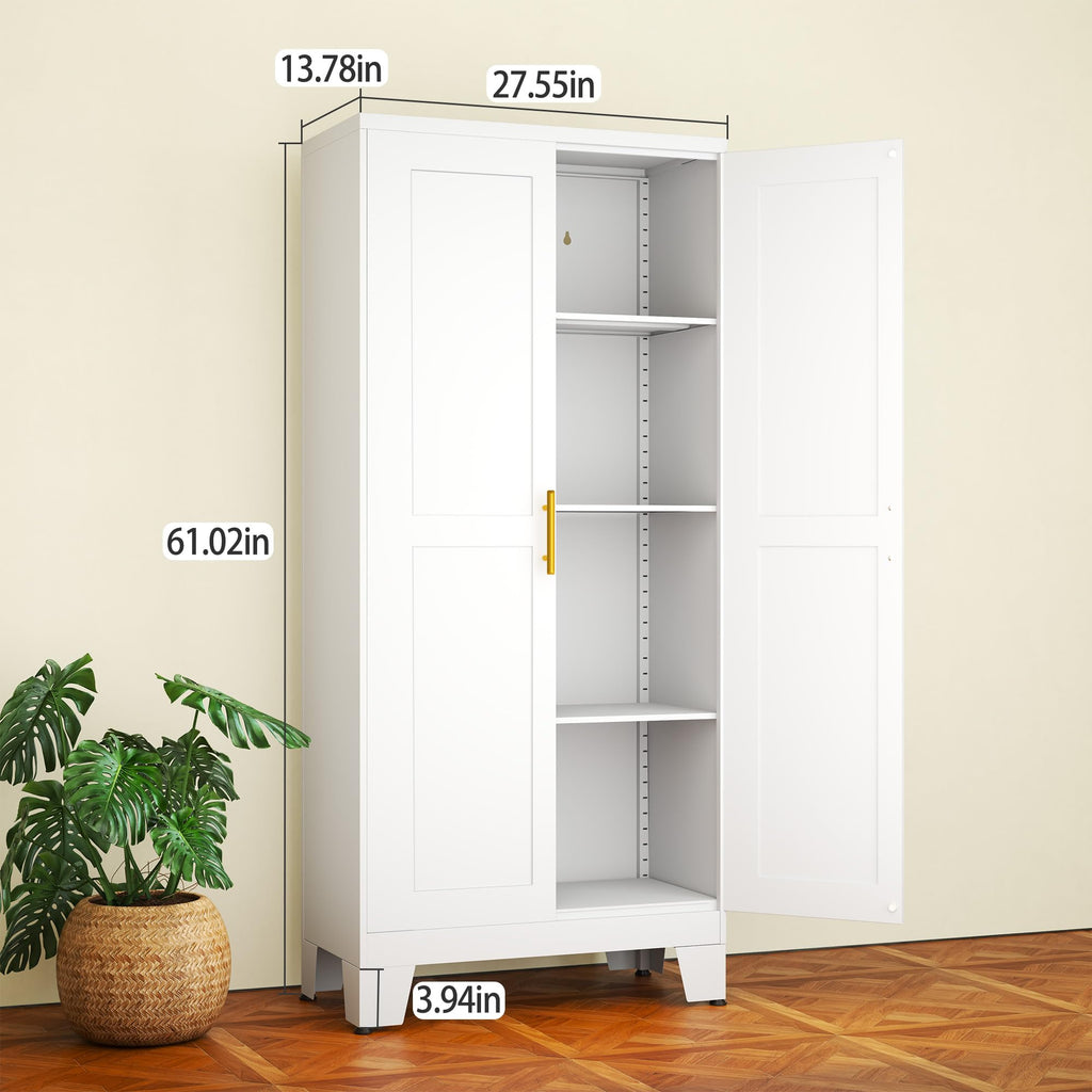White Metal Storage Cabinet U238