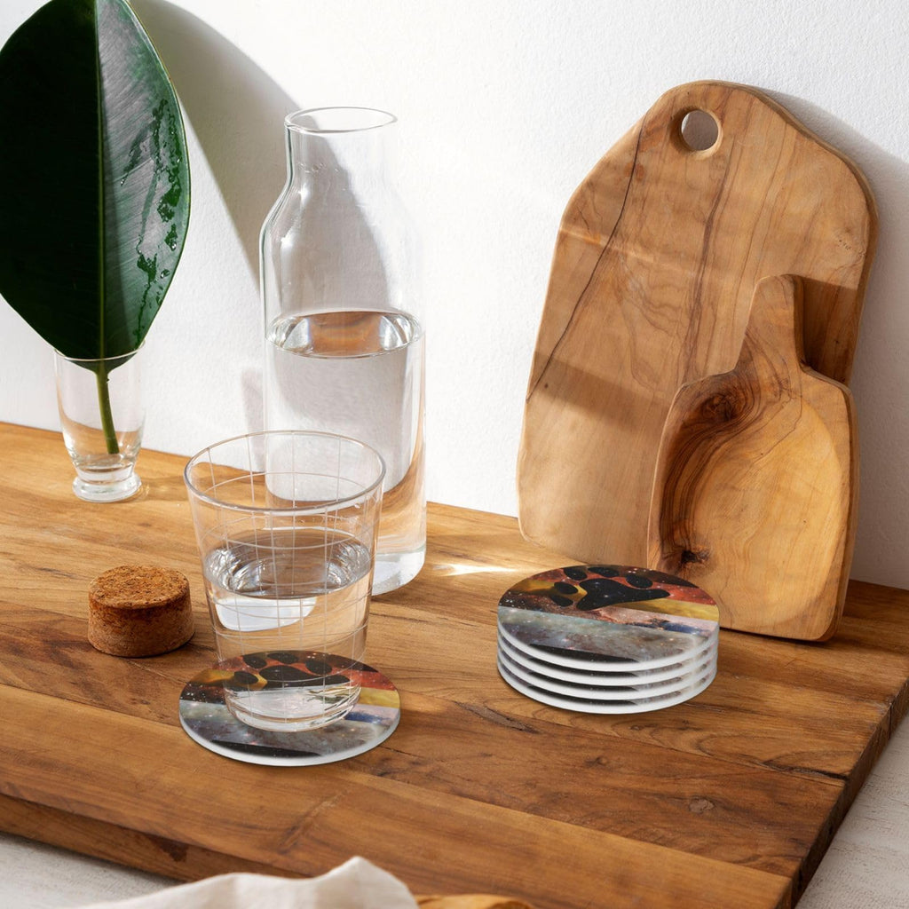 Ceramic Coaster Set Non-Slip Cork Base U1026