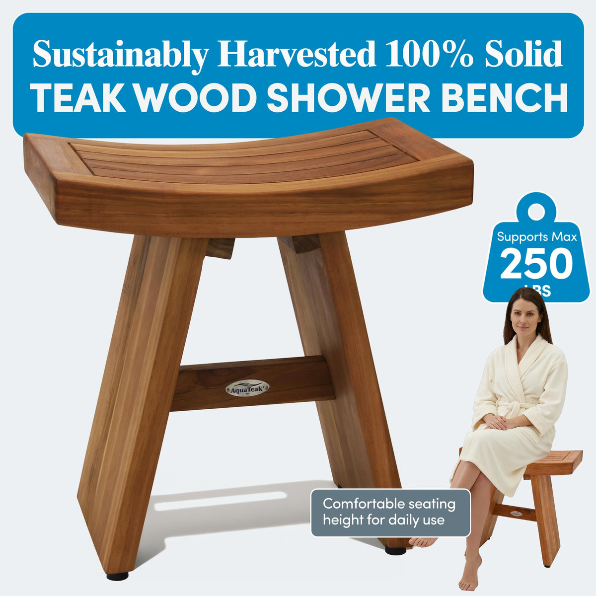 18" Teak Shower Bench R622