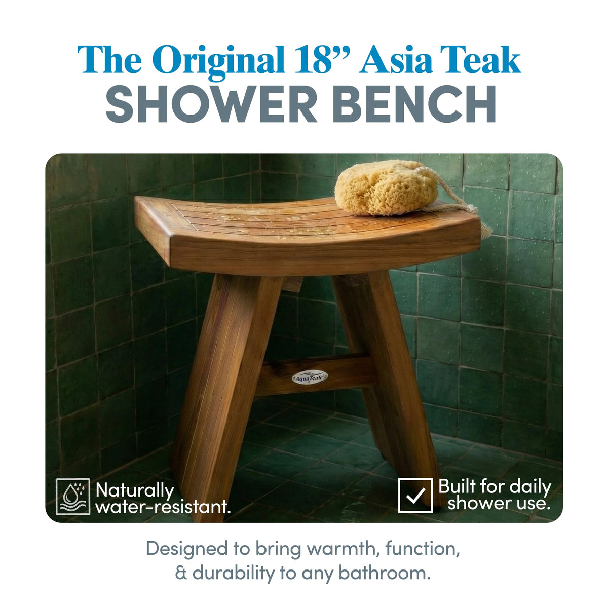 18" Teak Shower Bench R622