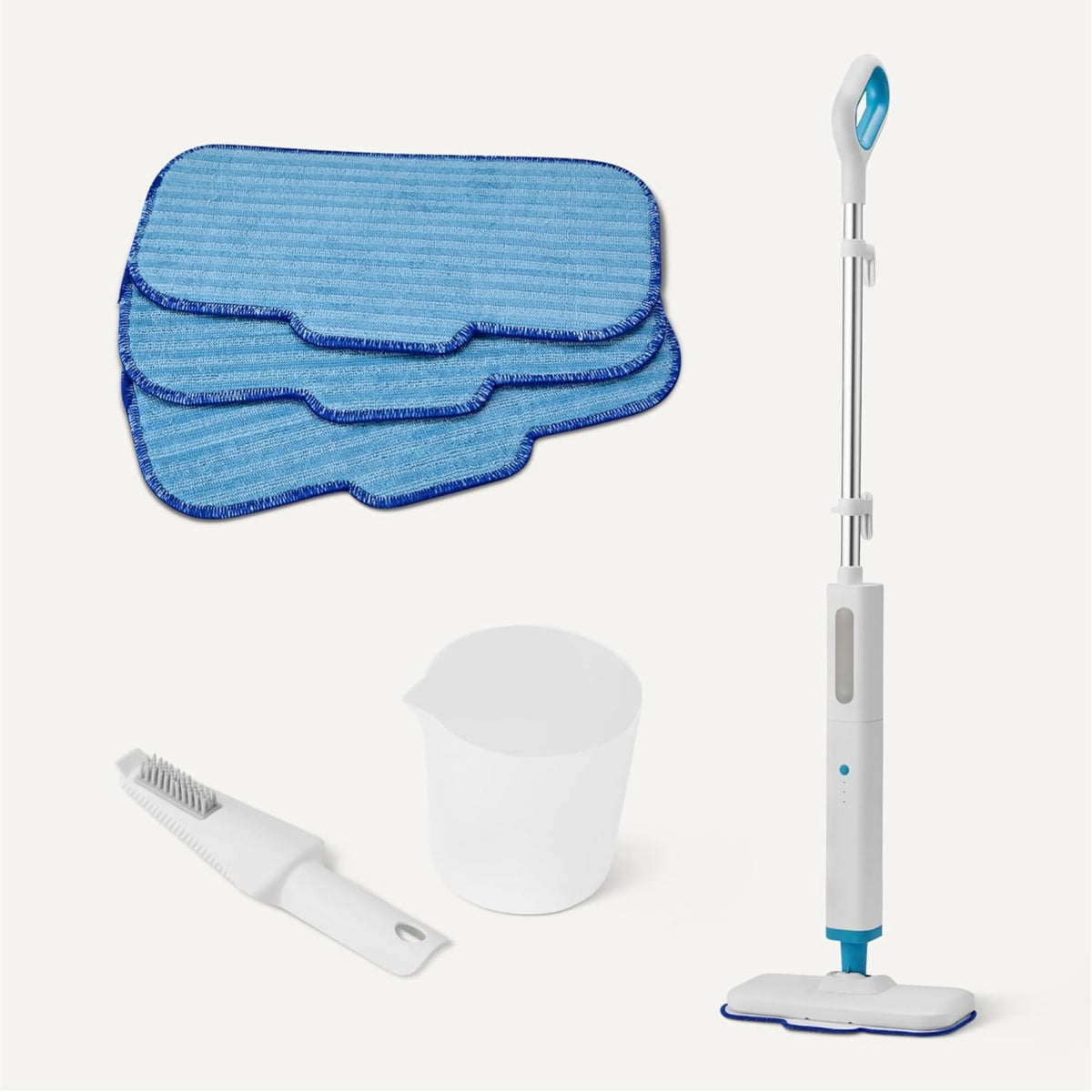Steam Mop for Sealed Hard Floors, 3 Washable Pads, 20-Foot Cord, White F57234