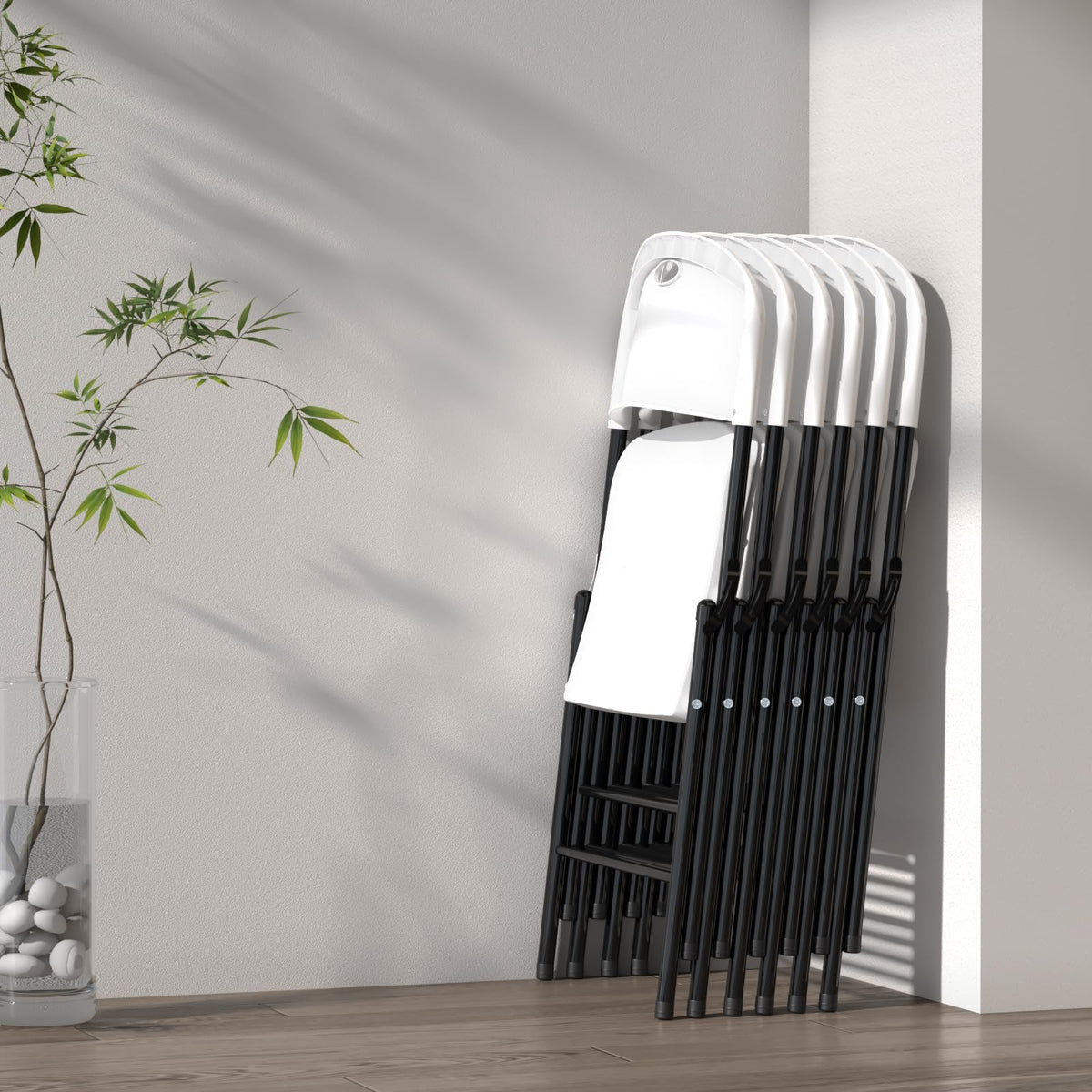Heavy Duty Plastic Folding Chair with Reinforced Steel Frame V733
