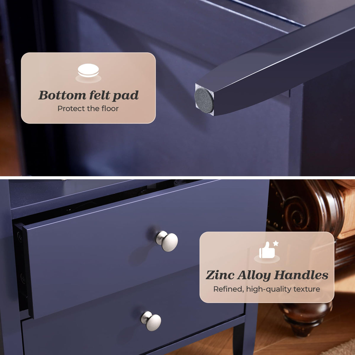 Blue Nightstand Set of 2 W9327