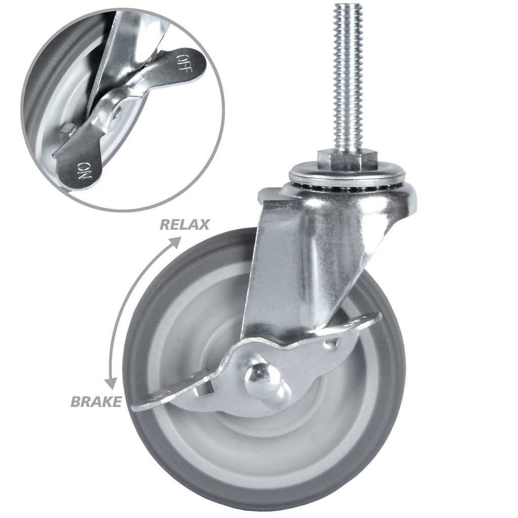 3 Inch Set of 4 Heavy Duty Swivel Rubber Caster Wheels R182