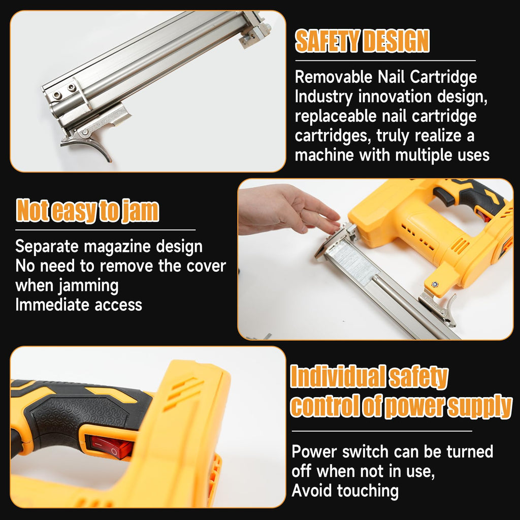 Cordless 2-in-1 Brad Nailer/Stapler Kit with 1000 Straight Nails, 500 U Nails I224854
