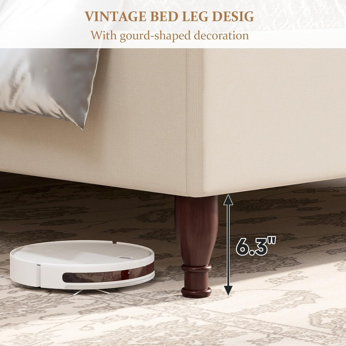 King Size Upholstered Platform Bed with Tall Headboard L880428