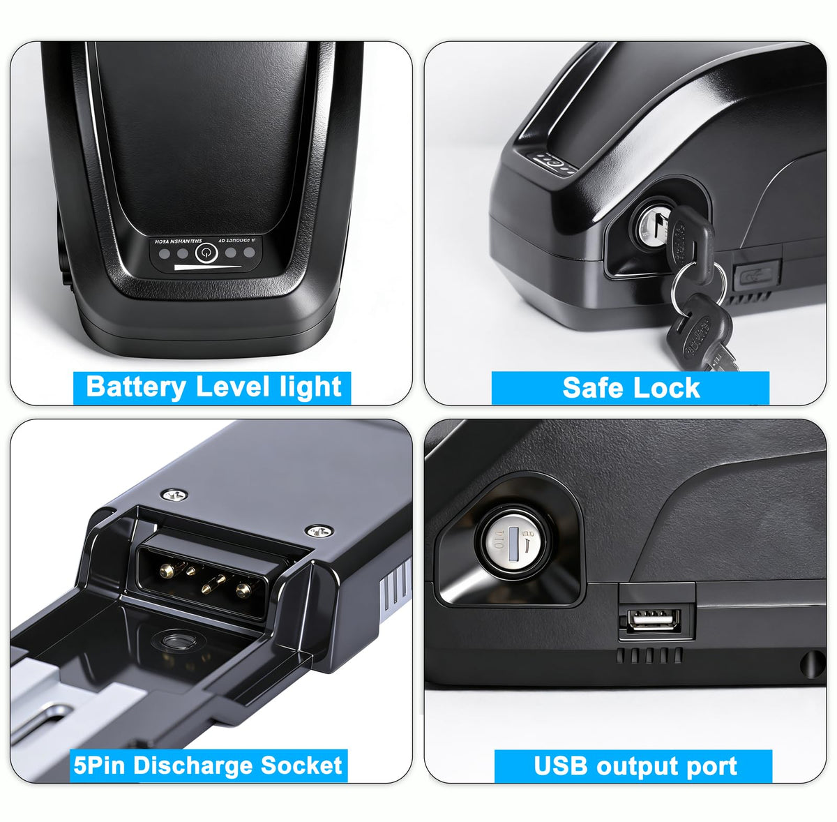 48V 13Ah Lithium Ebike Battery Pack with 30A BMS E7922