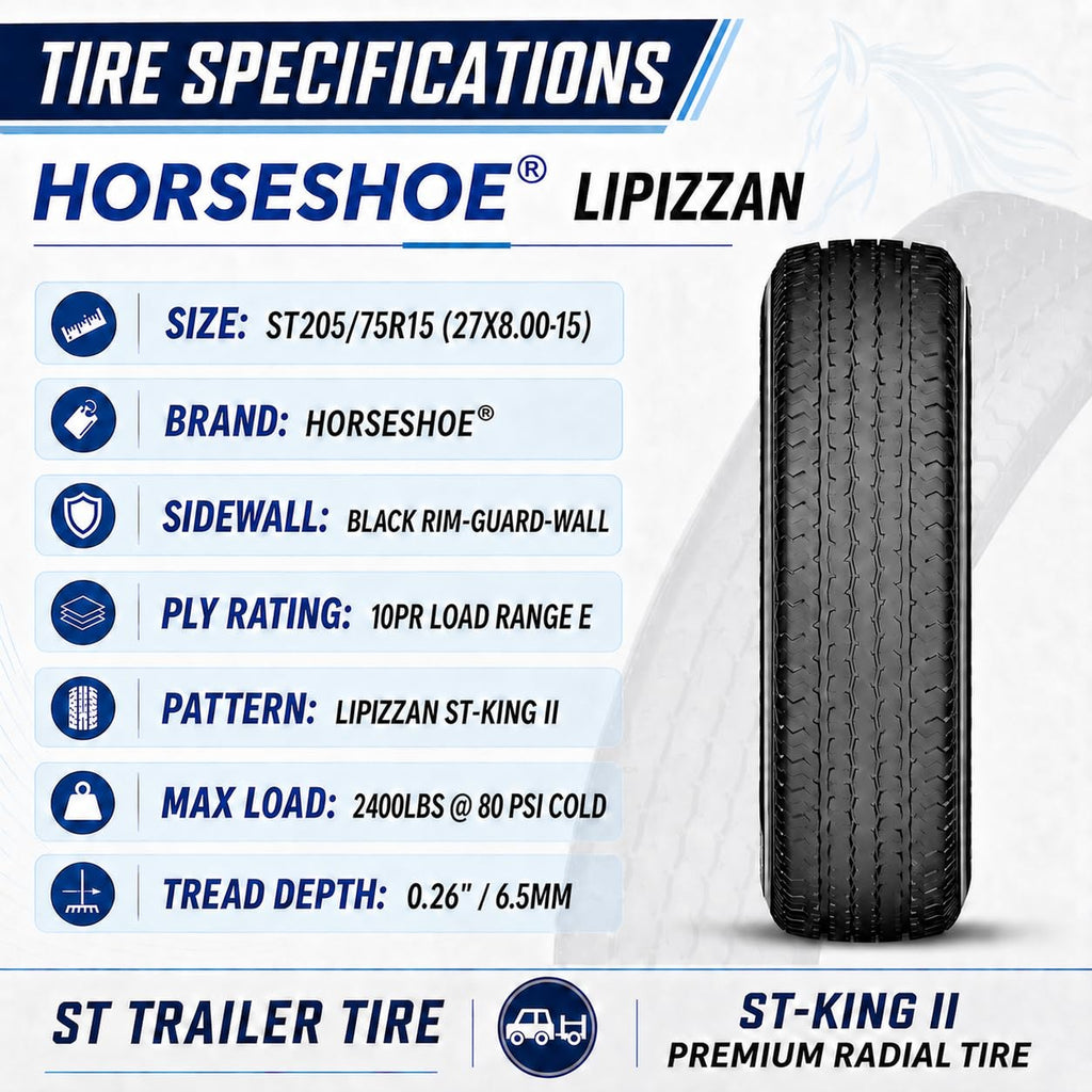 4 ST205/75R15 10PR Steel Belted Radial Trailer Tire B32513
