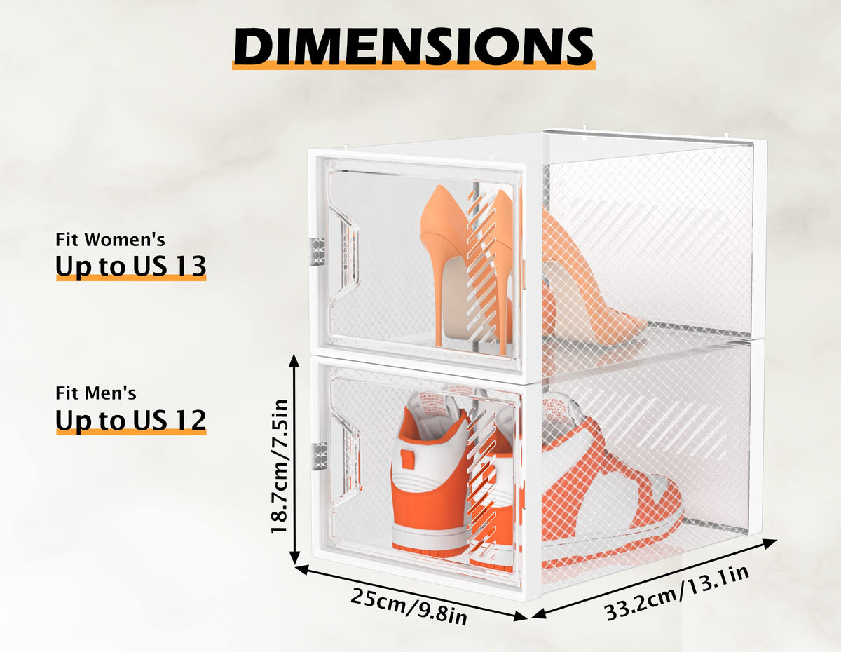 XL Clear Stackable Shoe Storage Boxes R876