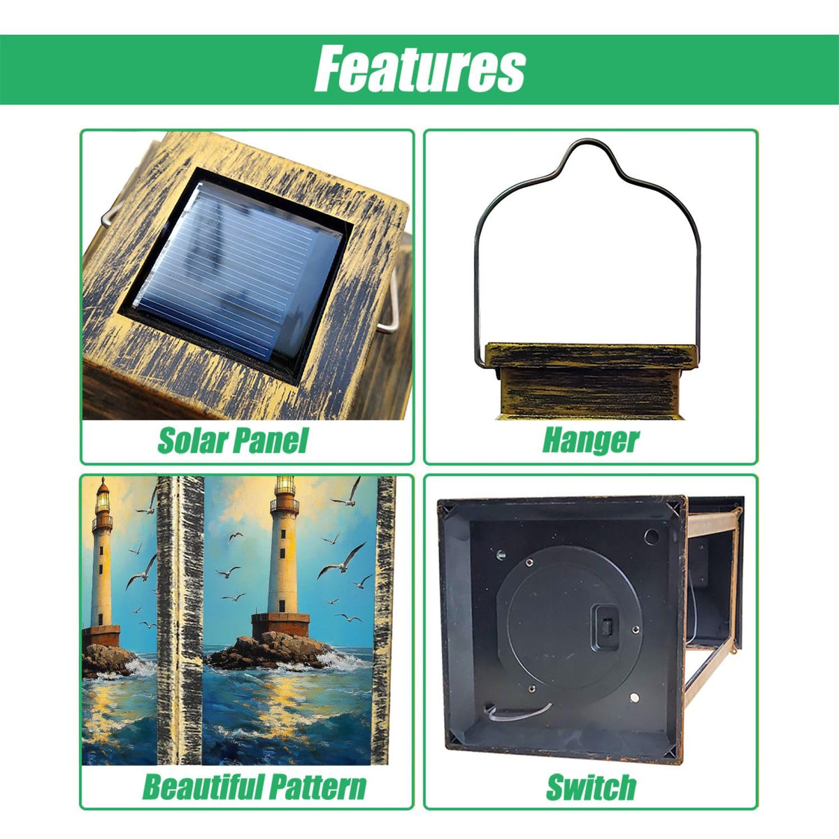 Waterproof Solar Powered Hanging Lantern G8510