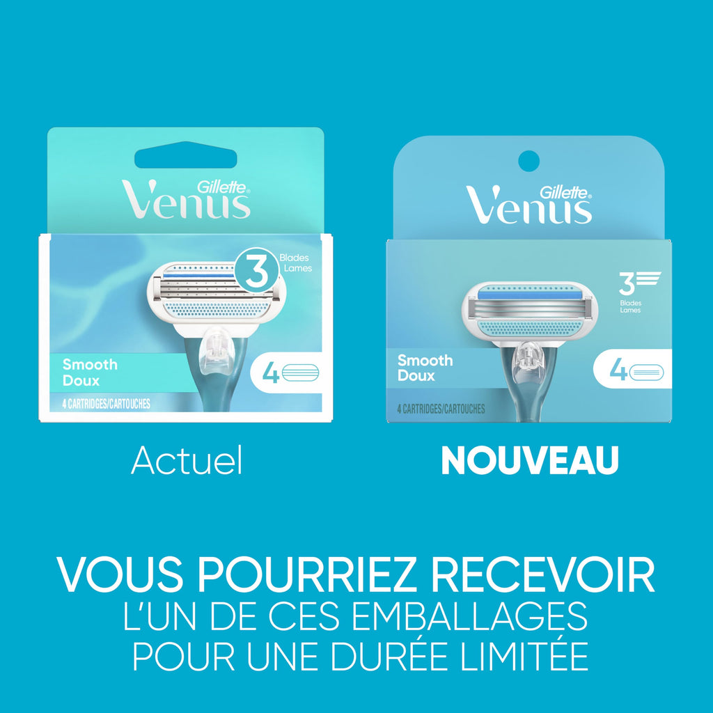 Women's 3 Blade Razor Refills, 4 Count D380