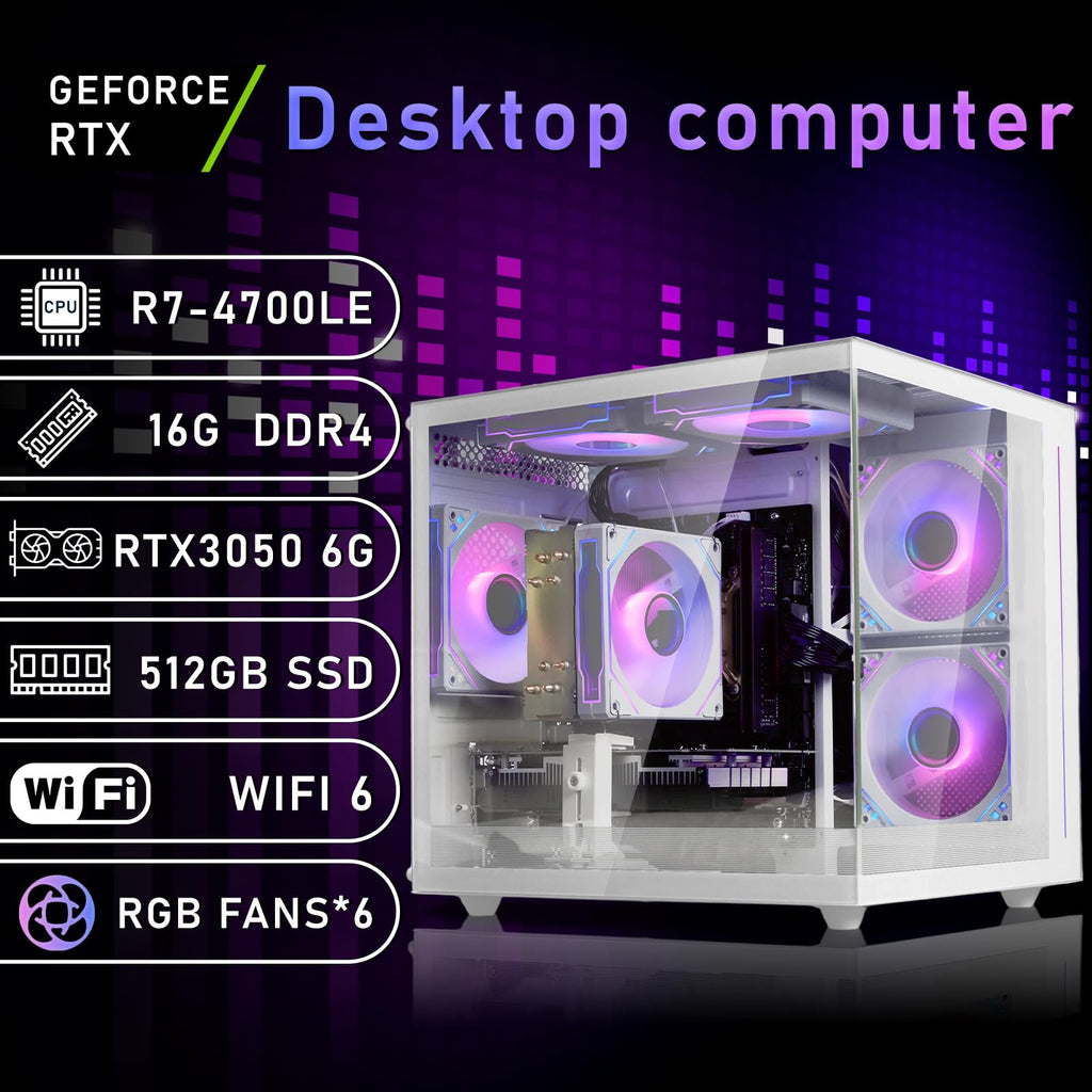 White Prebuilt Gaming PC Desktop Computer W487