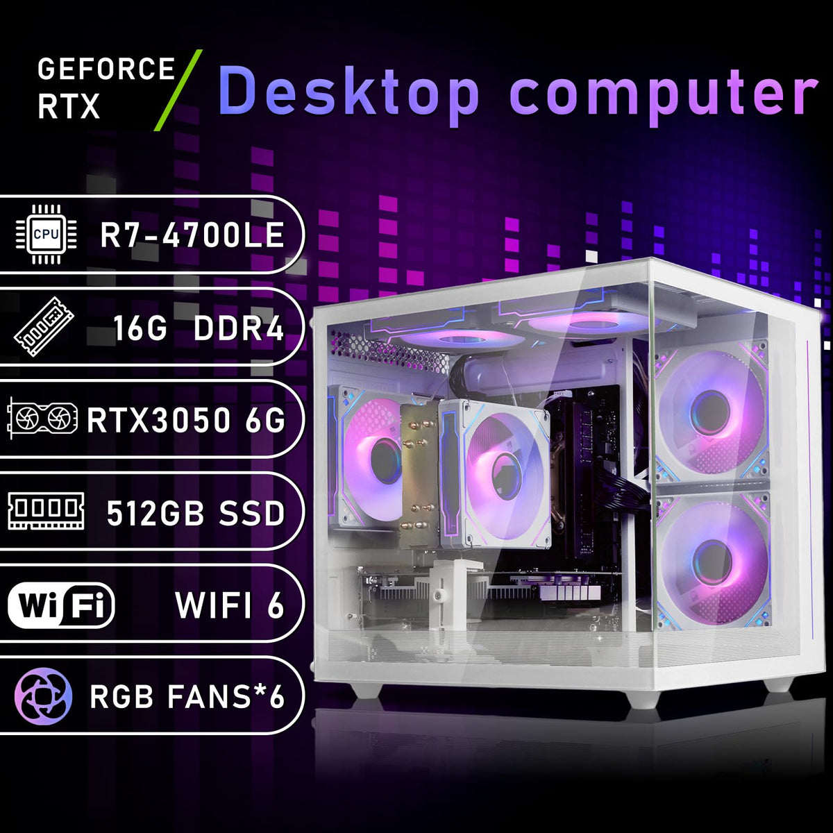 White Prebuilt Gaming PC Desktop Computer W487