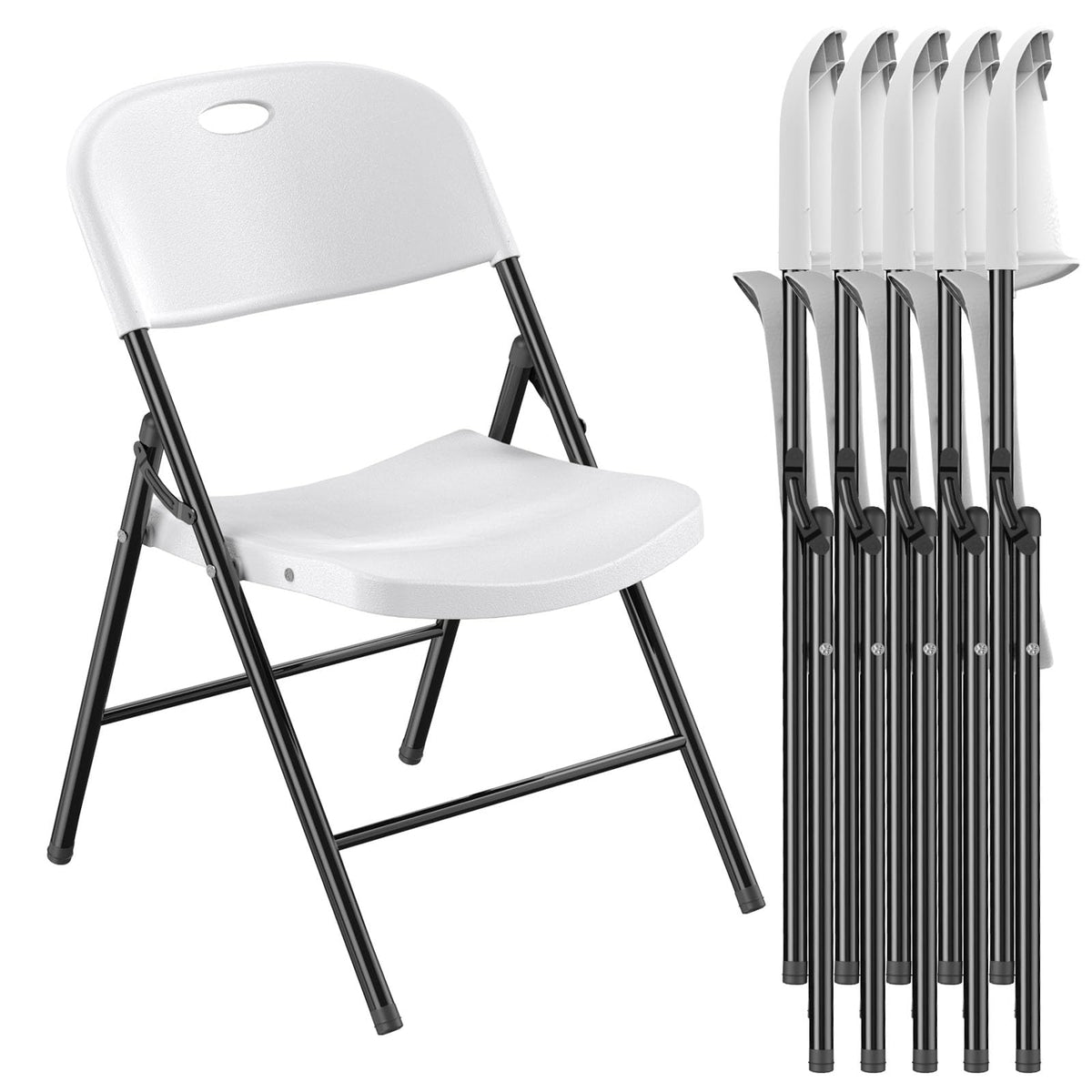 Heavy Duty Plastic Folding Chair with Reinforced Steel Frame V733