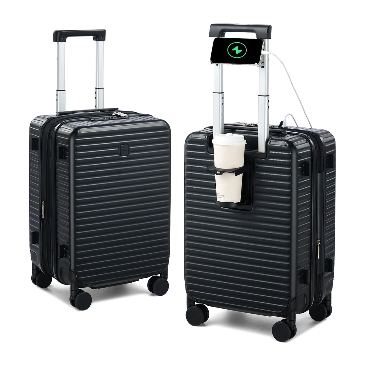 Hard Shell 20 Inch Carry on Luggage with Wheels, Black W87494