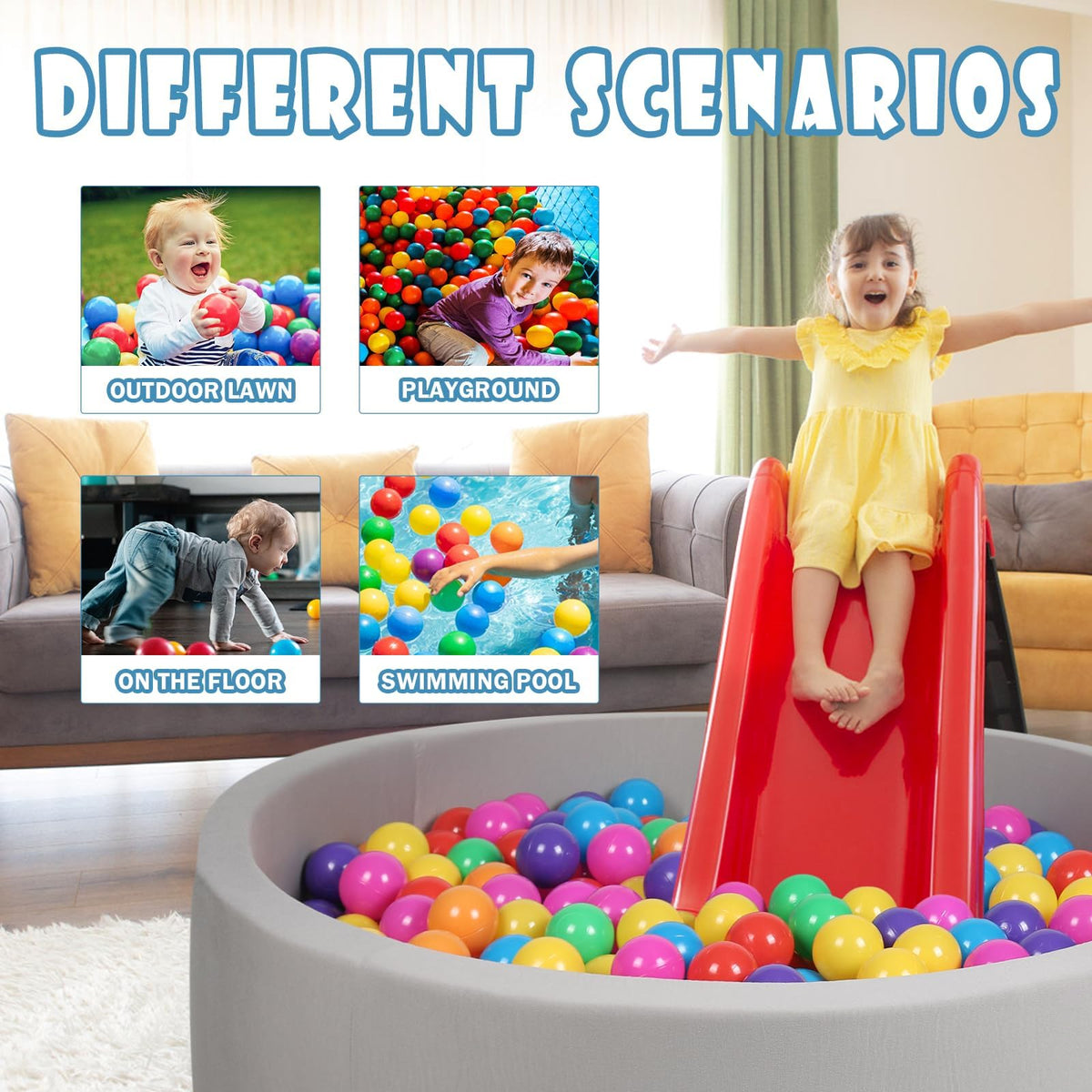 100 Pack BPA Free Colorful Plastic Balls O16885