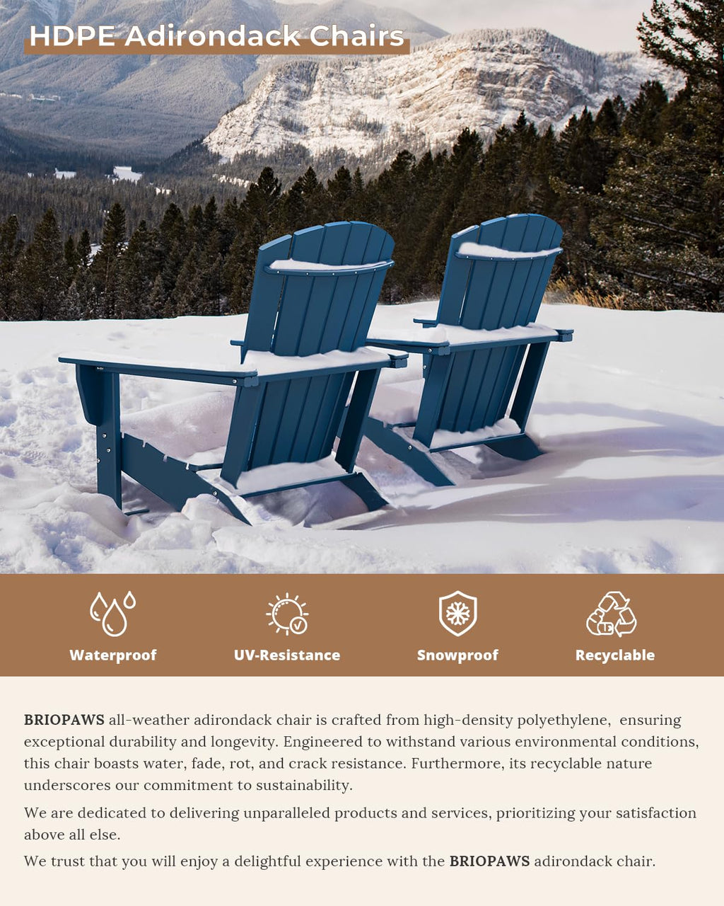 Oversized Adirondack Chairs Set of 2 Blue T328