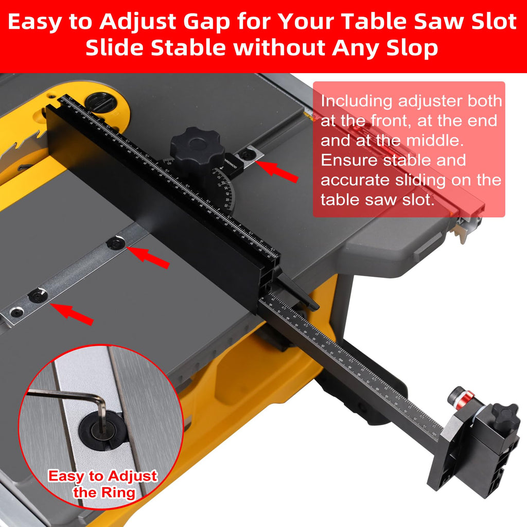 Small Table Saw Miter Gauge with Extendable Fence J69171