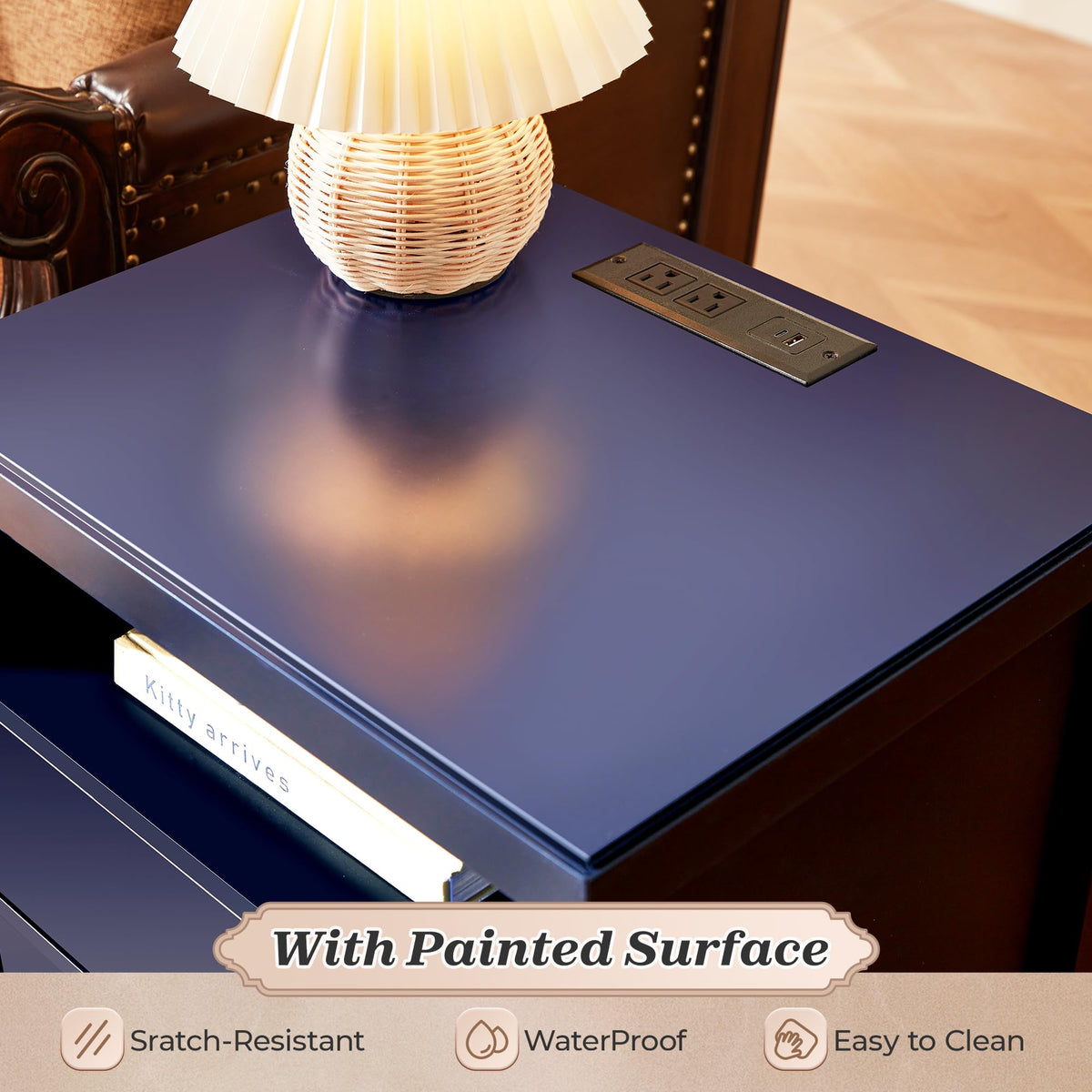 Blue Nightstand Set of 2 W9327