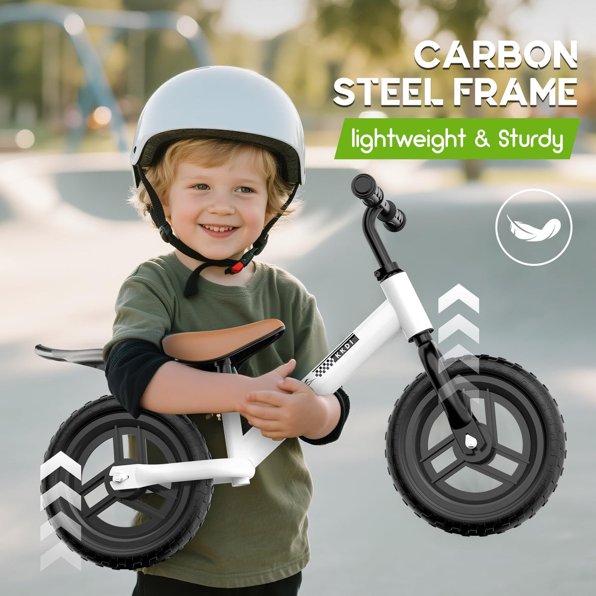 Adjustable Toddler Balance Bike with Fender and LED Tires L120906