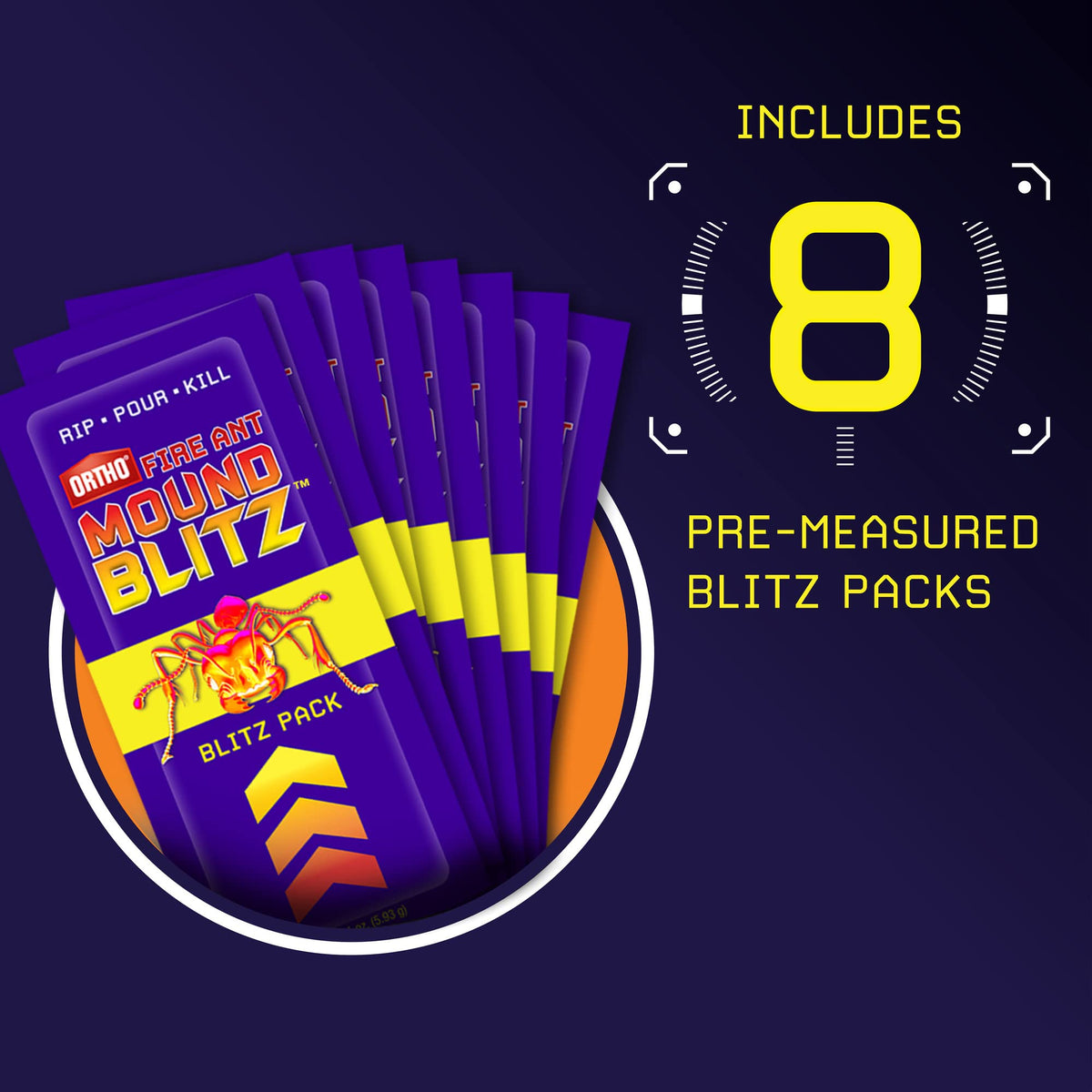 Fire Ant Mound Blitz, 8 Pre-Measured Packs G4001
