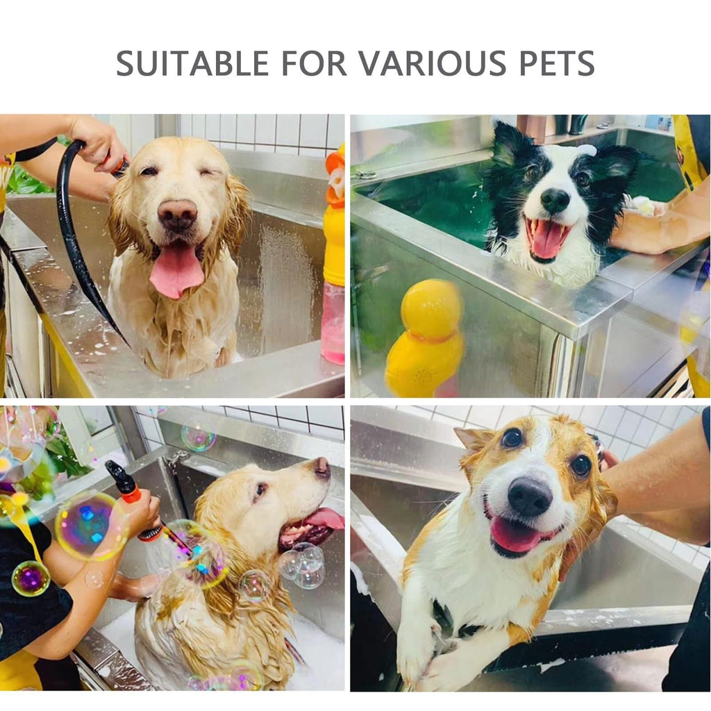 Stainless Steel Dog Washing Station Tub with Sliding Door and Telescopic Faucet B134978