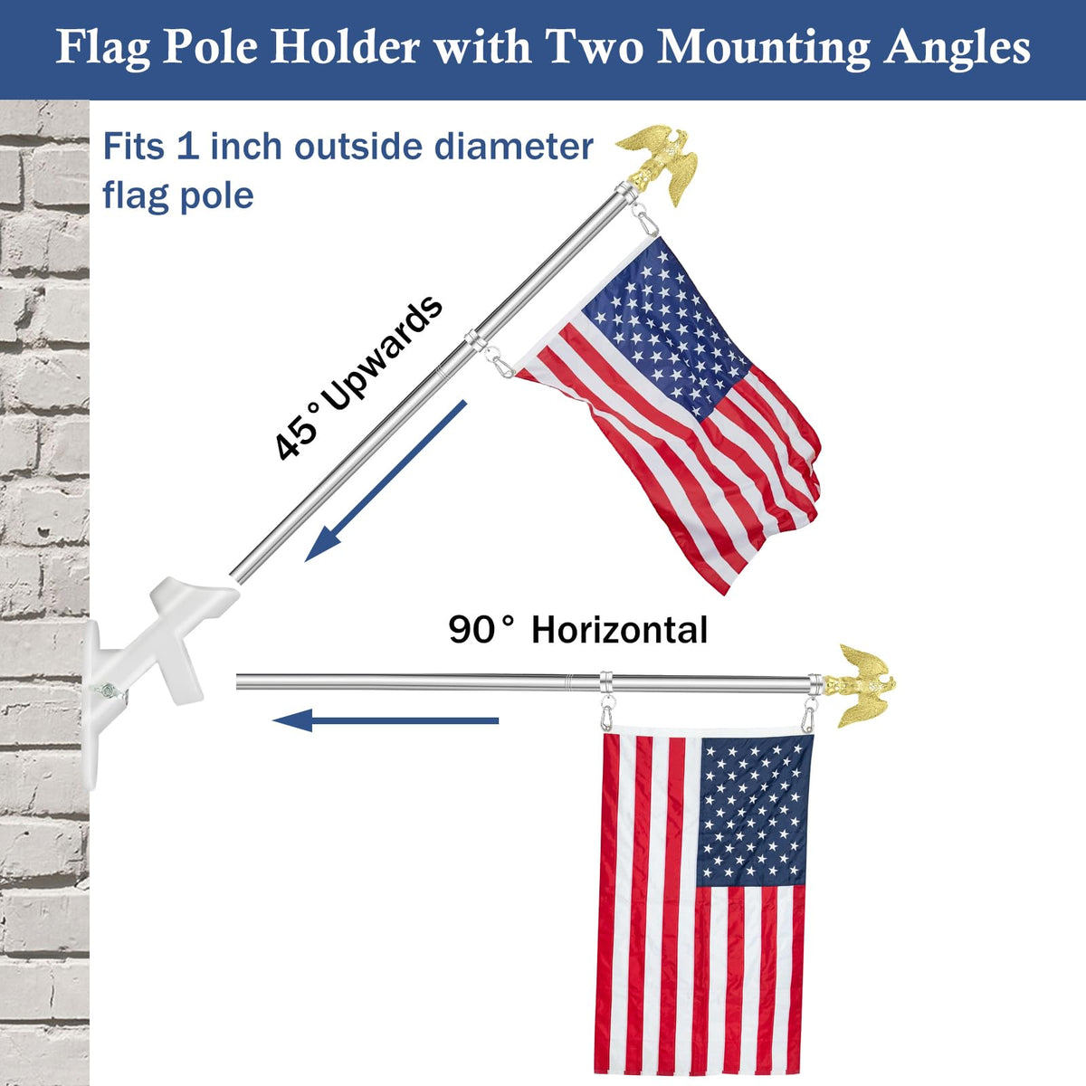 5 FT Stainless Steel Flag Pole with Eagle Topper U4773