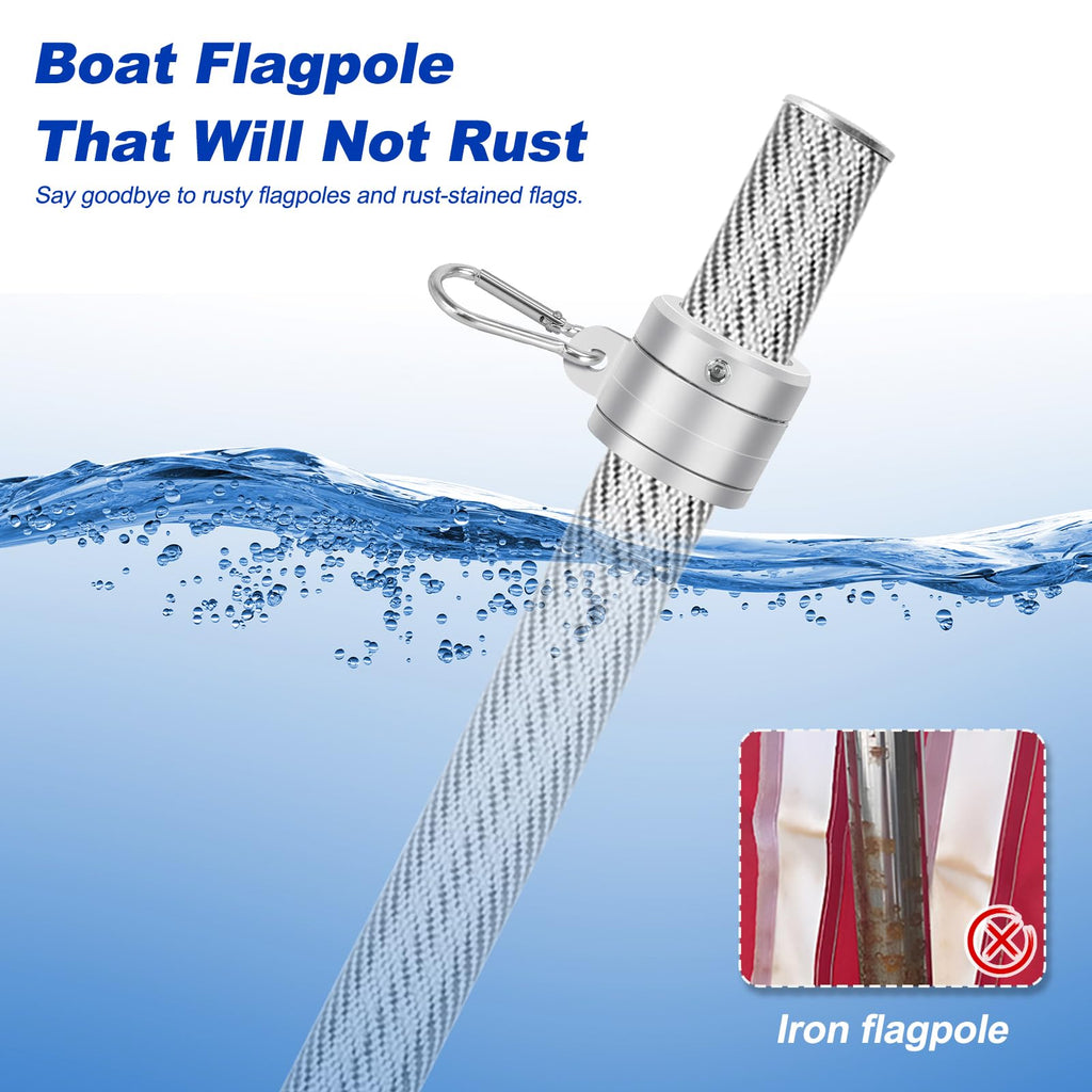 2/2.5FT Carbon Fiber Boat Flag Pole W618