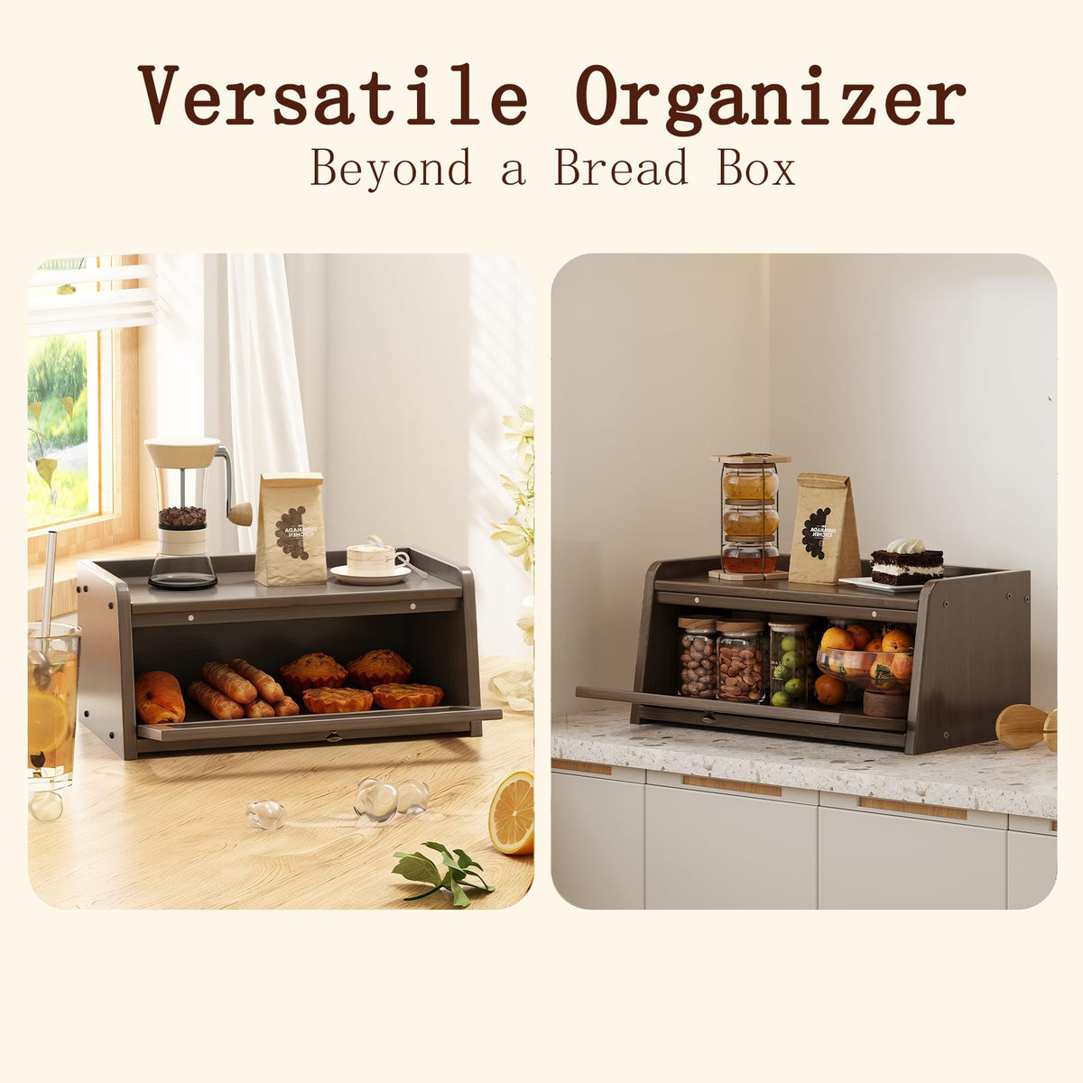 Bamboo Bread Box with Window V965