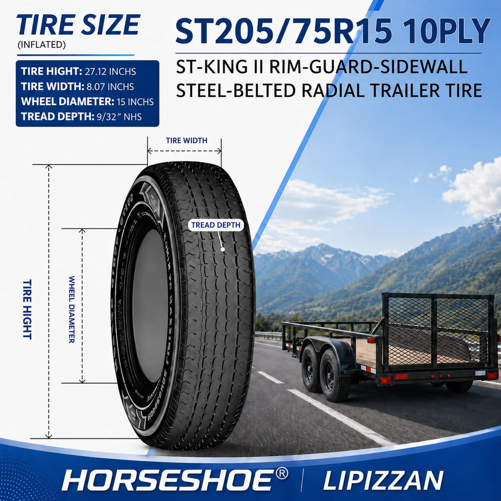 4 ST205/75R15 10PR Steel Belted Radial Trailer Tire B32513