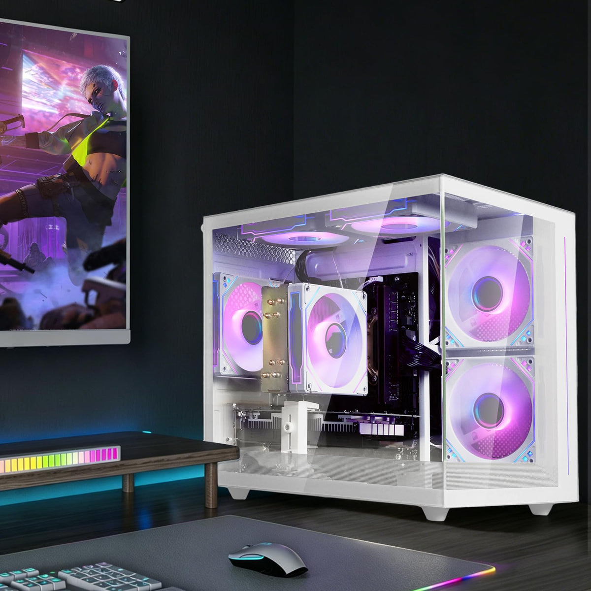 White Prebuilt Gaming PC Desktop Computer W487