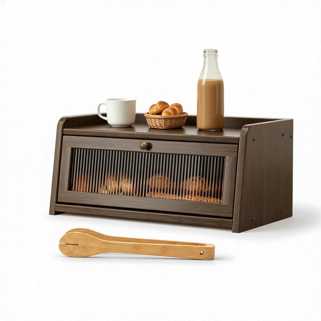 Bamboo Bread Box with Window V965