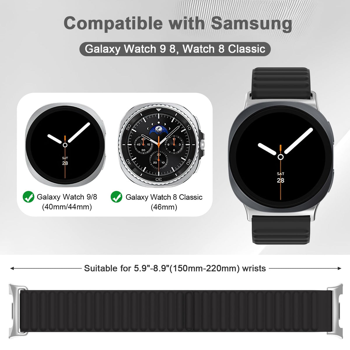 Magnetic Silicone Sport Band 40mm 44mm 46mm V5830