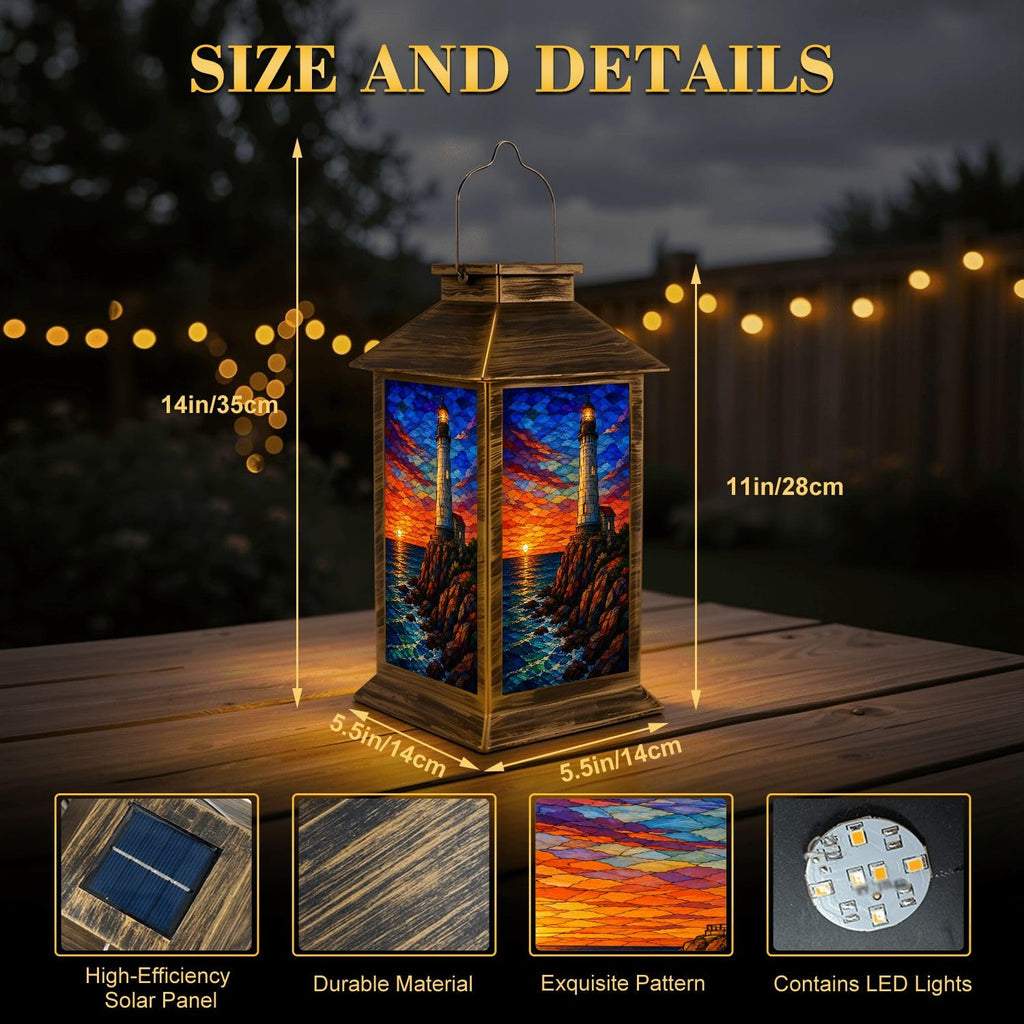 Waterproof Mosaic LED Solar Lantern S7087