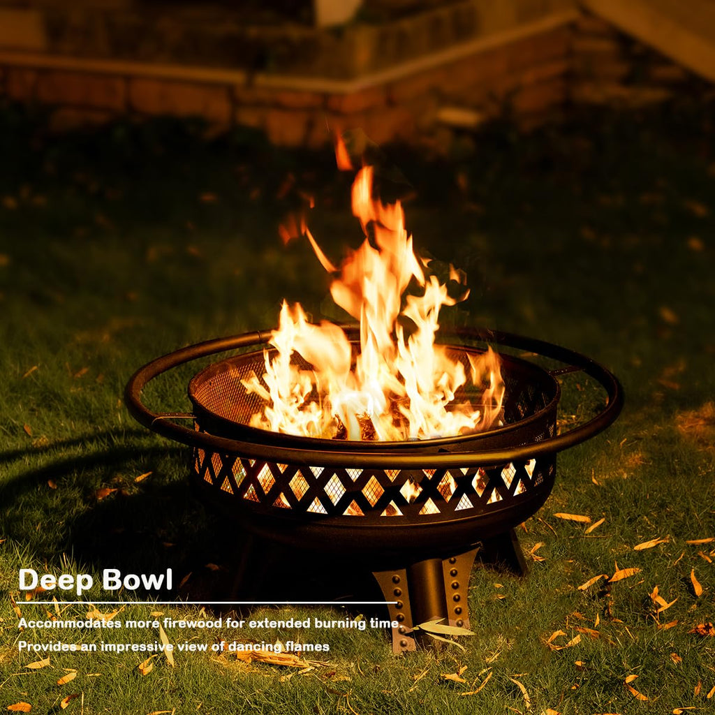 32 Inch Outdoor Fire Pit with Grill A769191