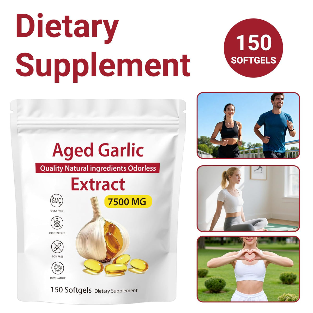 Odorless Aged Garlic Extract 7500mg Softgels M900