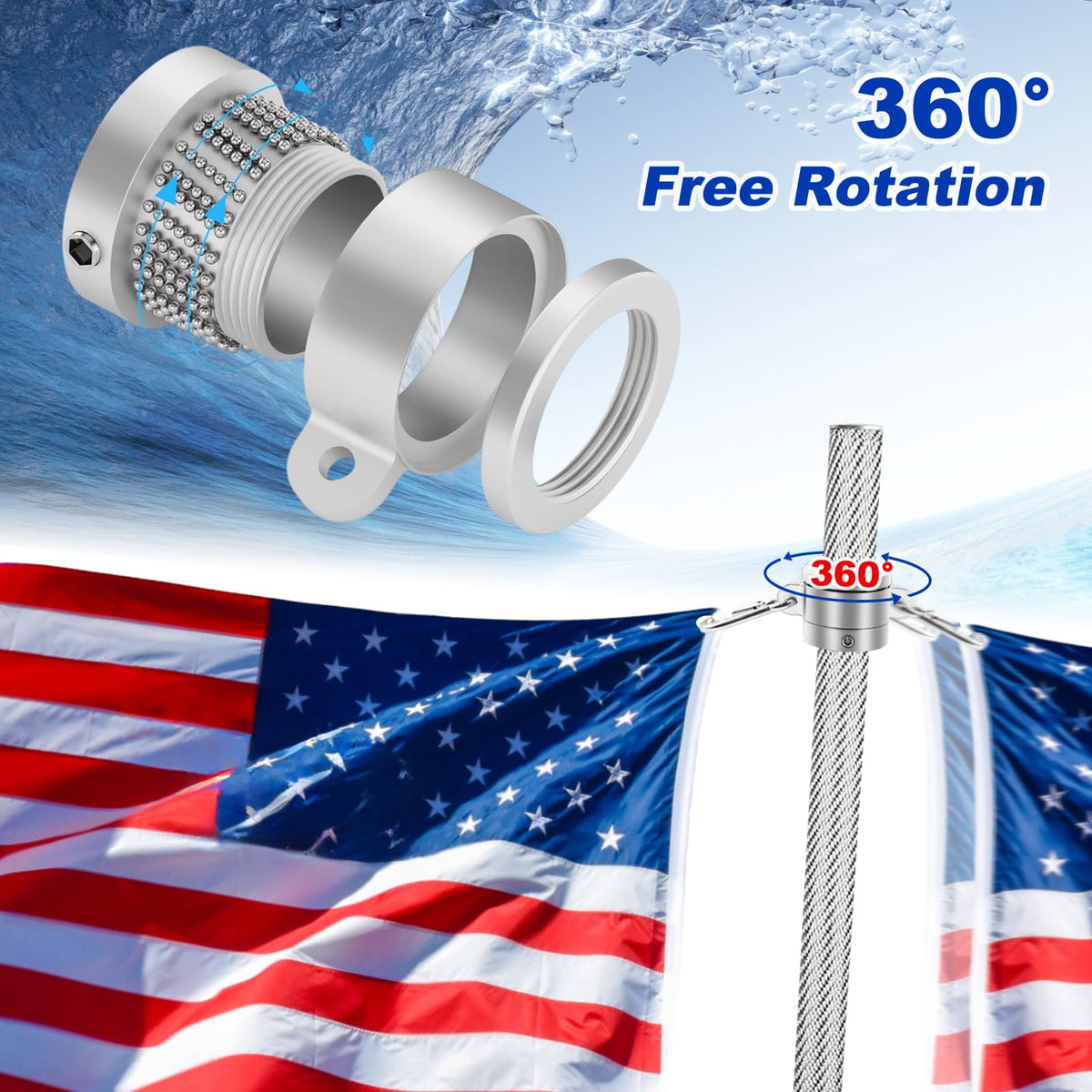 2/2.5FT Carbon Fiber Boat Flag Pole W618