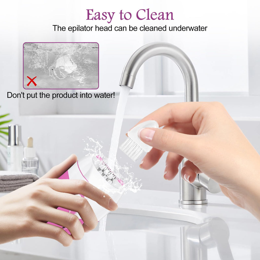 Rechargeable Cordless Electric Epilator with 2 Speed & LED Light W467541