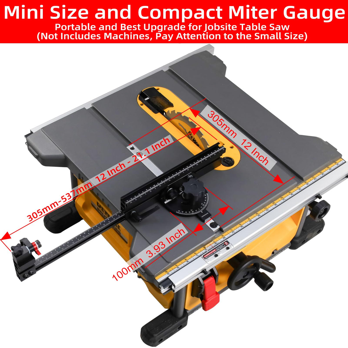 Small Table Saw Miter Gauge with Extendable Fence J69171